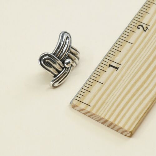 Vtg Mexico Mexico Sterling 925 Silver Handmade Ribbed Screw Back Earrings