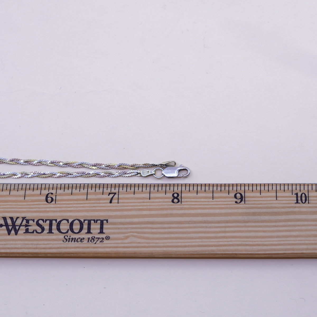 16”, vermeil gold over sterling silver necklace, 925 woven braided s link chain