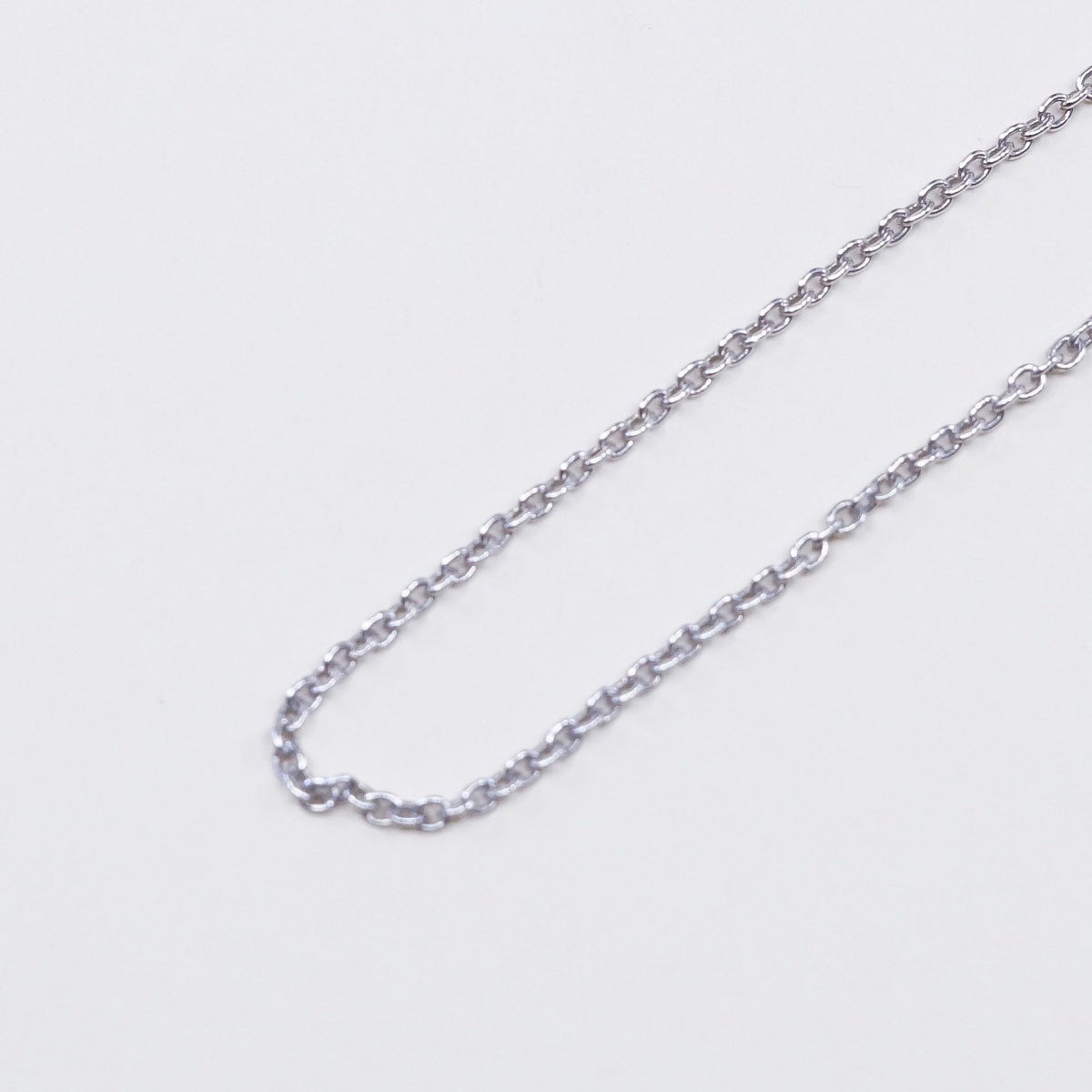 18”, 1mm, Vintage sterling silver circle chain, Italy 925 necklace