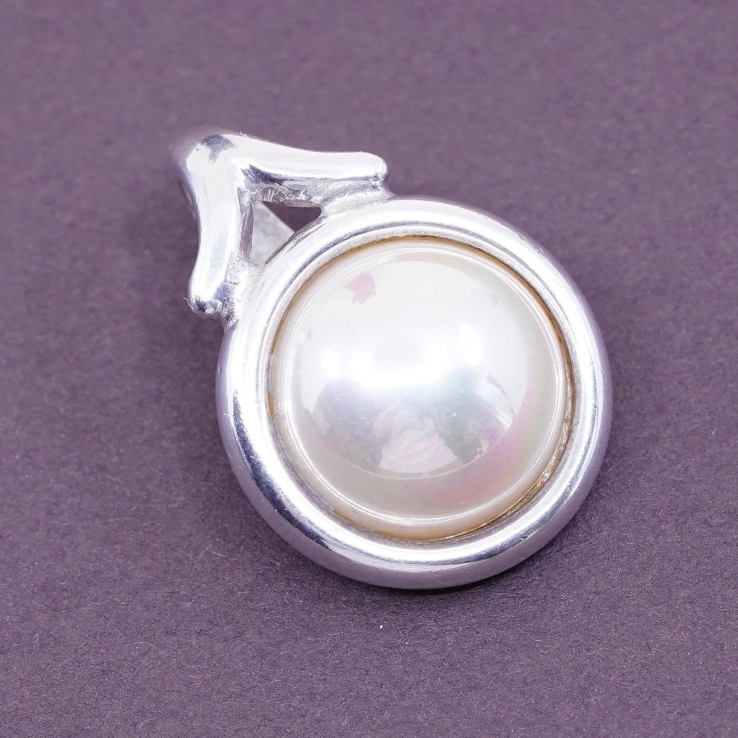 Vintage Barra Sterling 925 silver handmade pendant with pearl