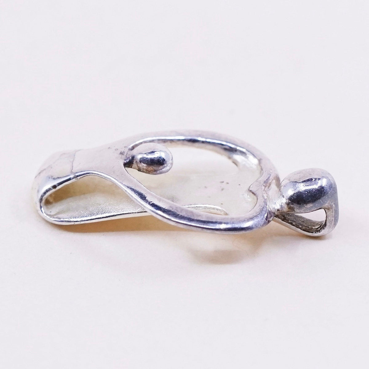 Vintage carolyn pollack sterling silver handmade pendant, heart 925 pendant