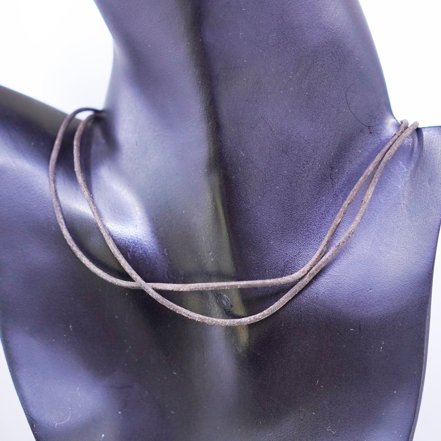 16”, Silpada 925 Sterling Silver double strands brown leather chain Necklace