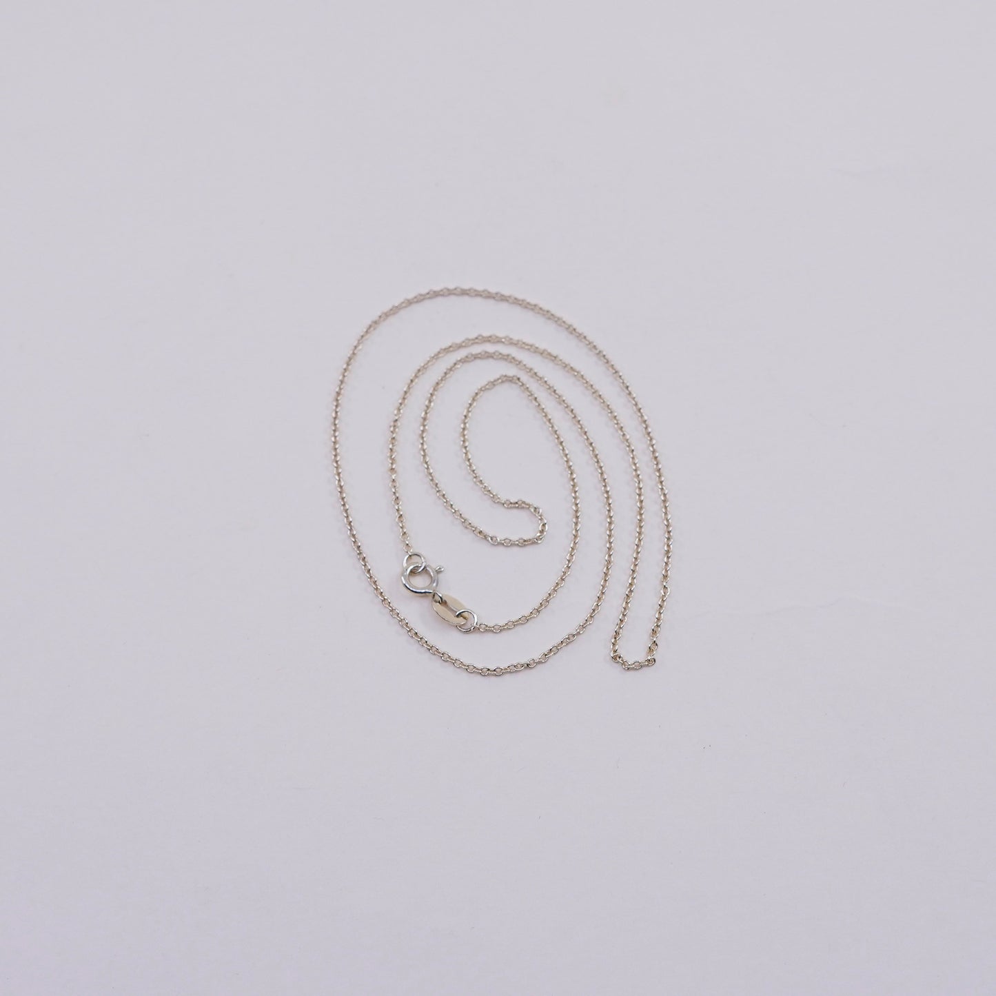 18”, 1mm, vintage vermeil gold over Sterling silver necklace, 925 circle chain