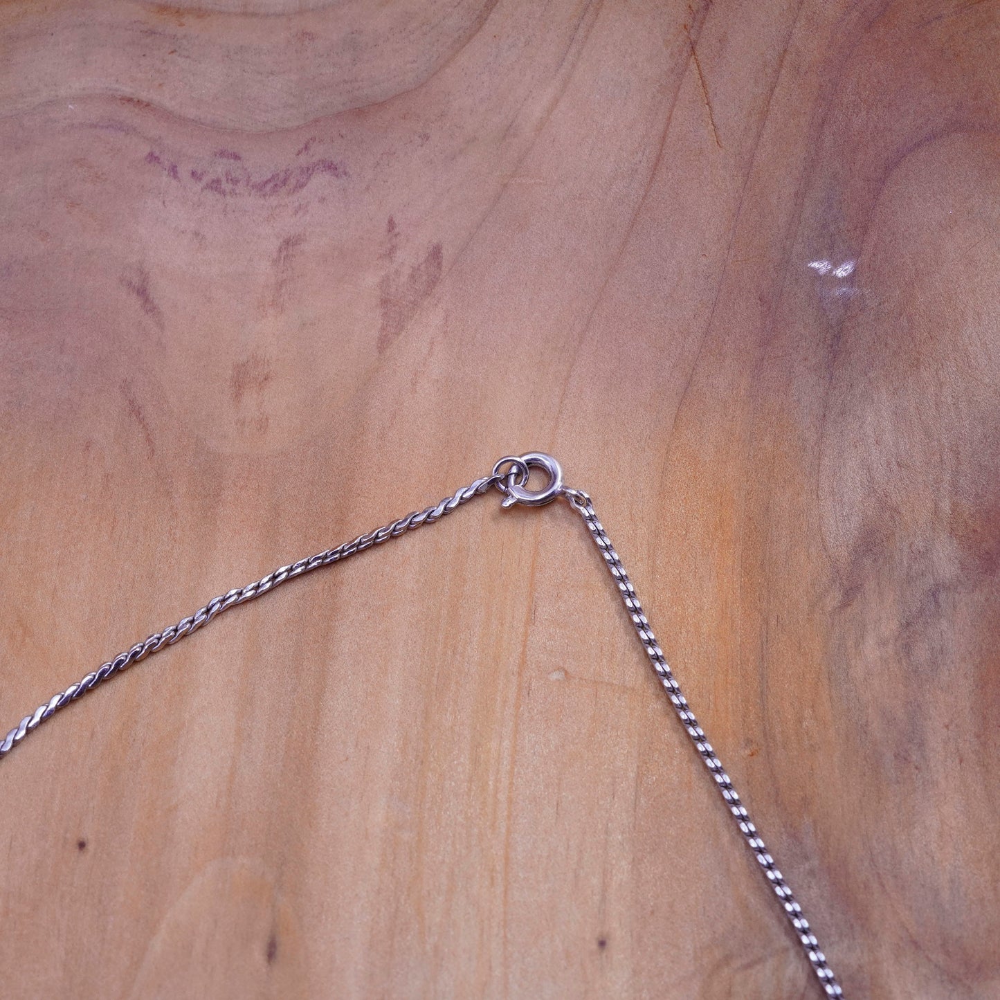 16”, Vandell sterling silver nugget chain necklace hematite pendant leaves