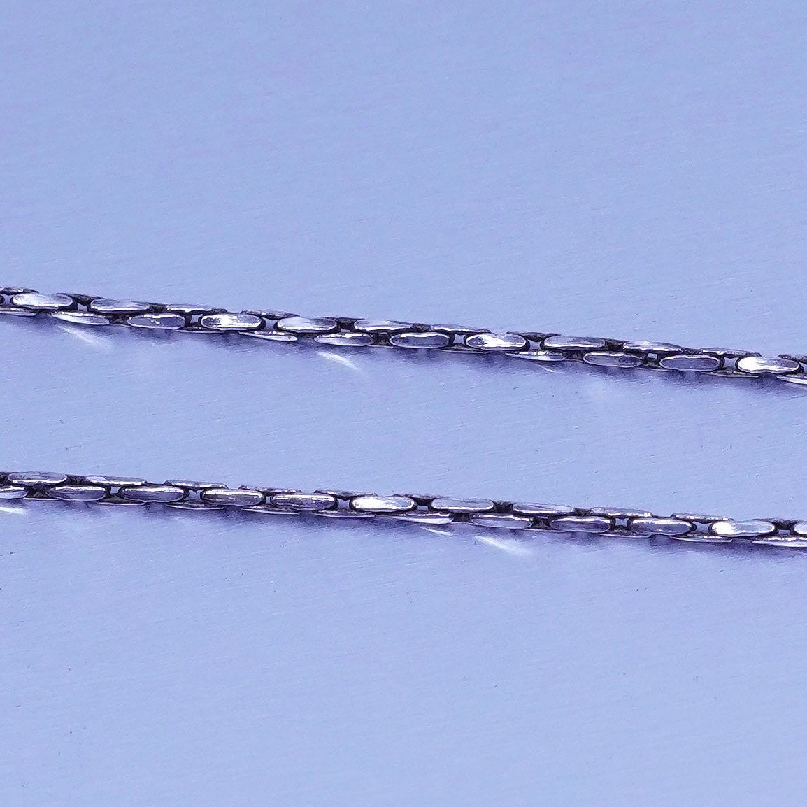 18” 1mm, vintage Italy Sterling 925 silver wavy fancy chain necklace