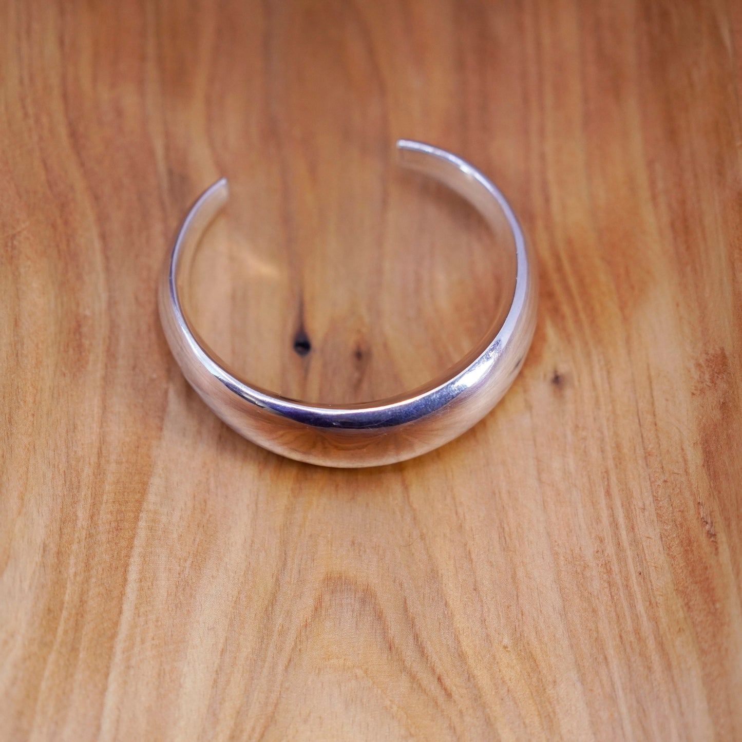 6.75”, Vintage Mexico Sterling silver handmade bracelet, 925 cuff