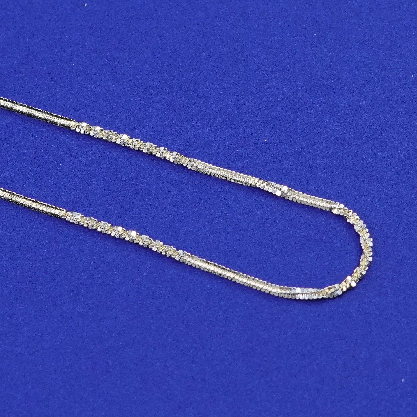 30”, vermeil gold Sterling silver handmade necklace, 925 twisted curb chain