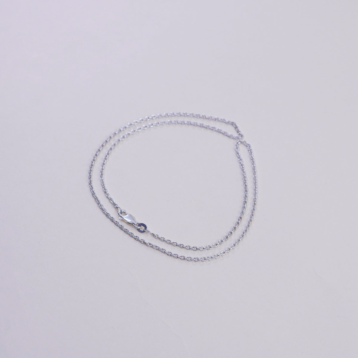 18”, 1.6mm, Vintage sterling silver circle chain, India 925 necklace