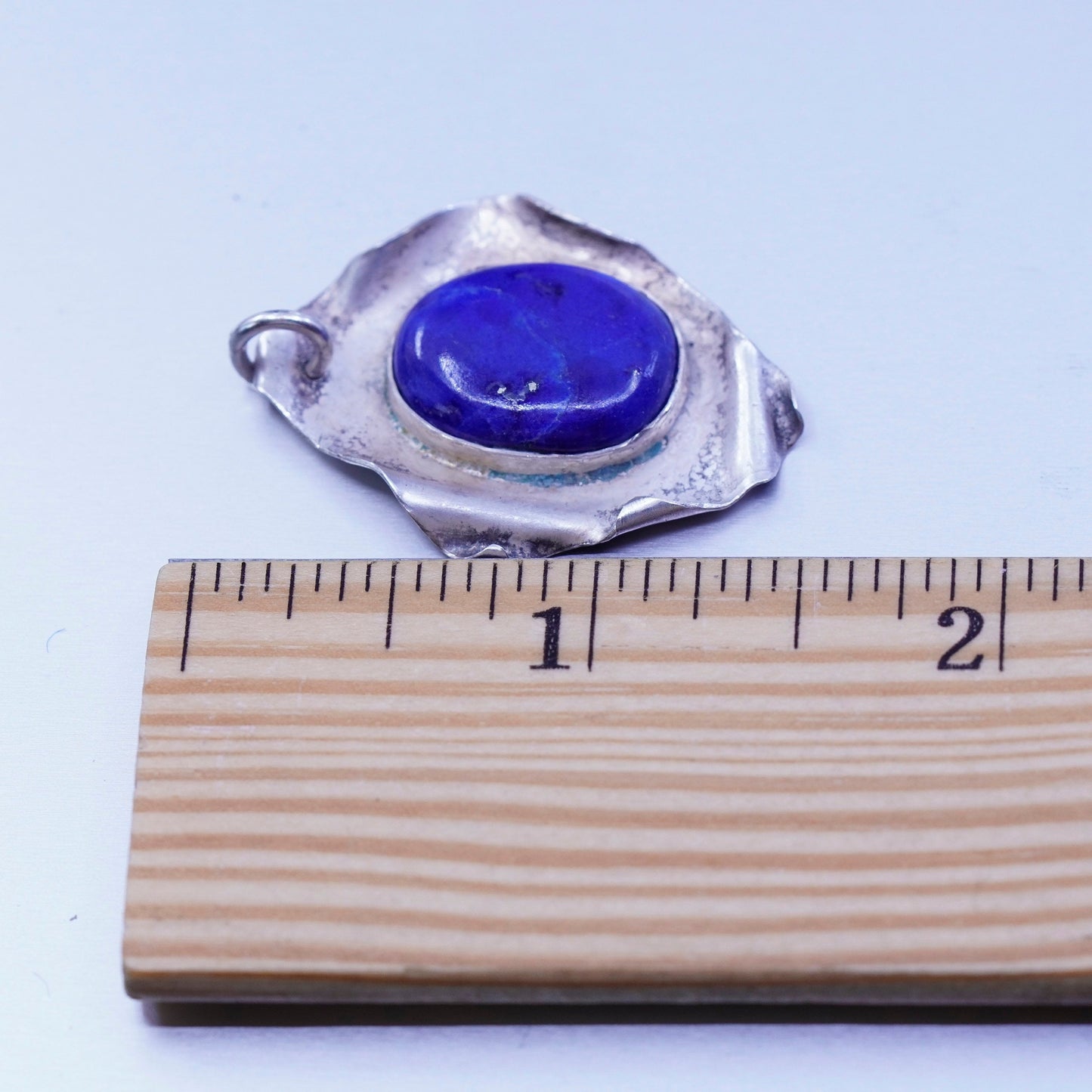 Native American navajo Eddie Chee sterling 925 silver pendant with lapis lazuli