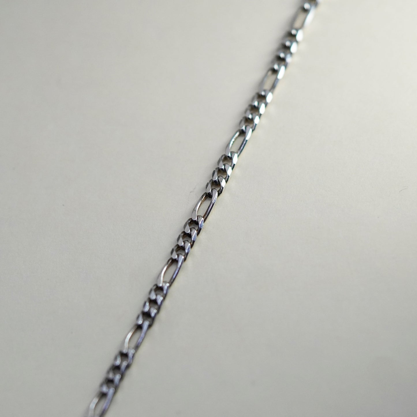 24”, 3mm, Vintage sterling silver figaro chain, bold 925 men’s necklace