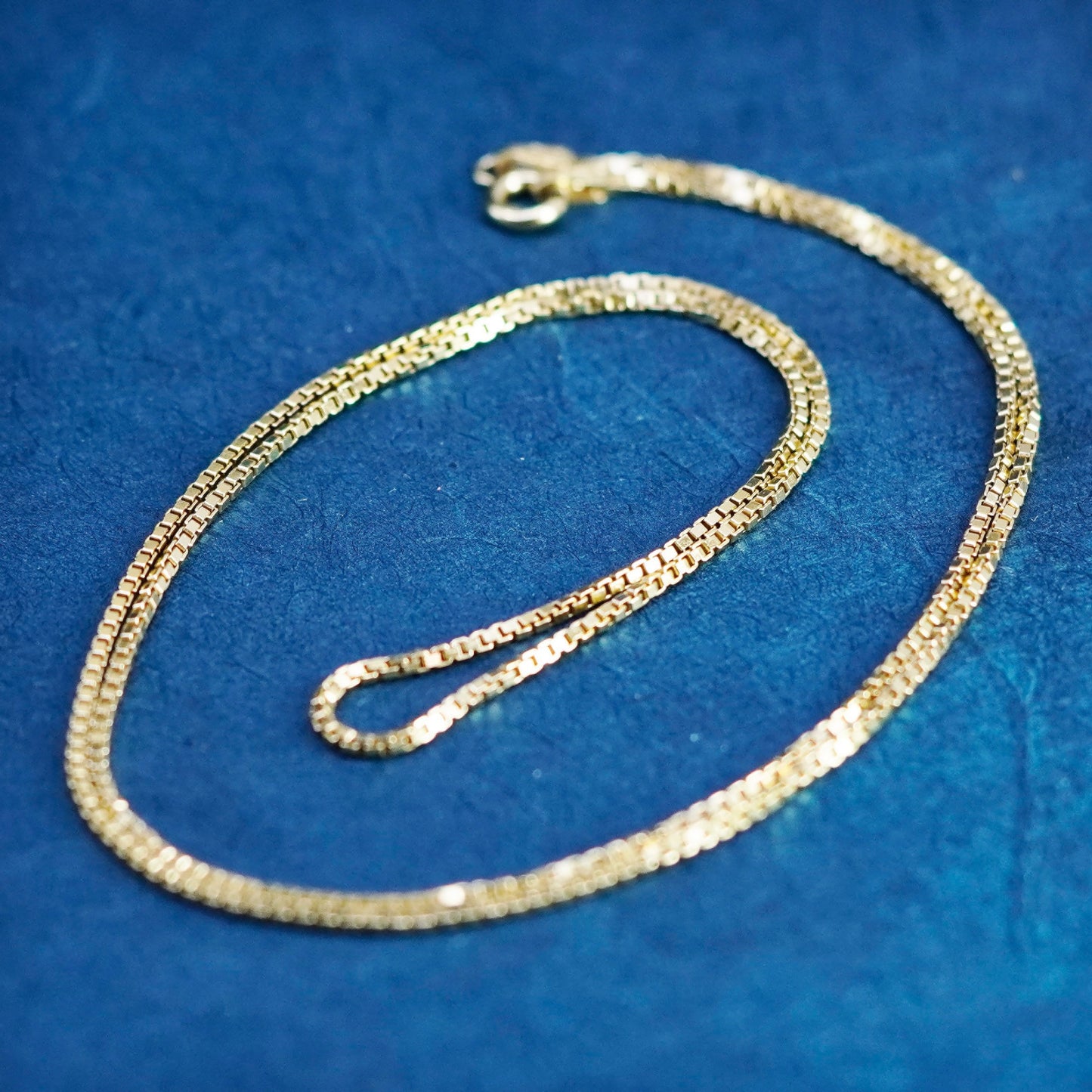 24”, vtg Danecraft vermeil gold over Sterling silver necklace, 925 box chain