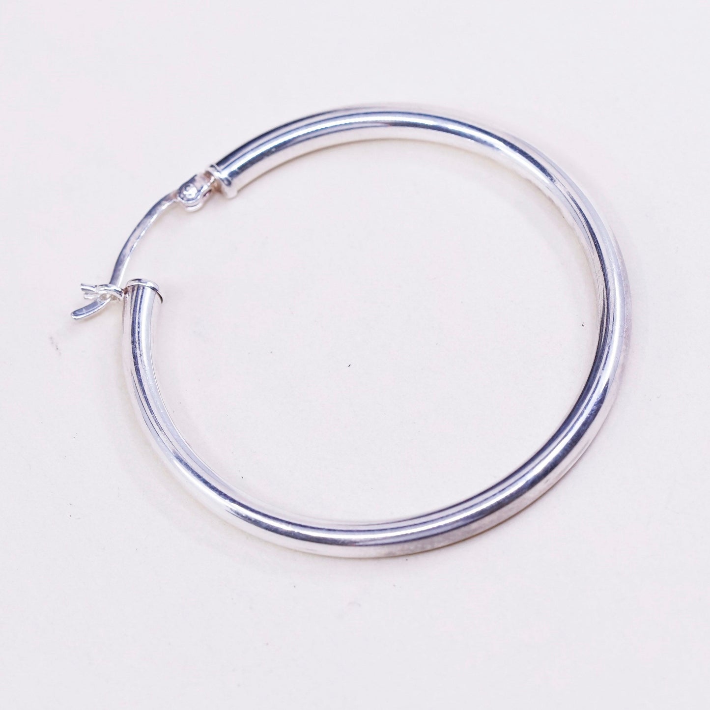1.5” vtg sterling silver loop earrings, fashion minimalist primitive hoops