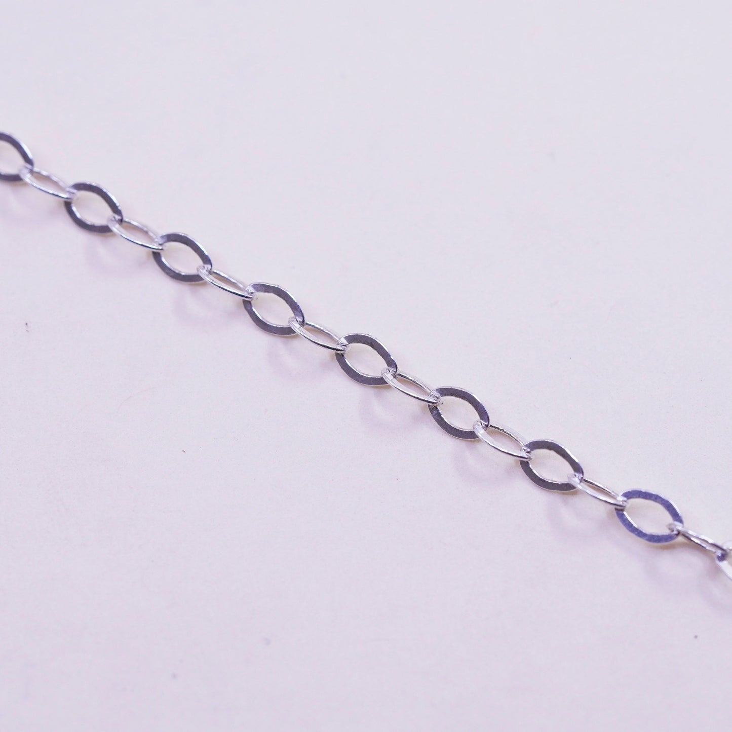 6.5”, 3mm, Vintage milor sterling silver flatten circle bracelet, 925 chain