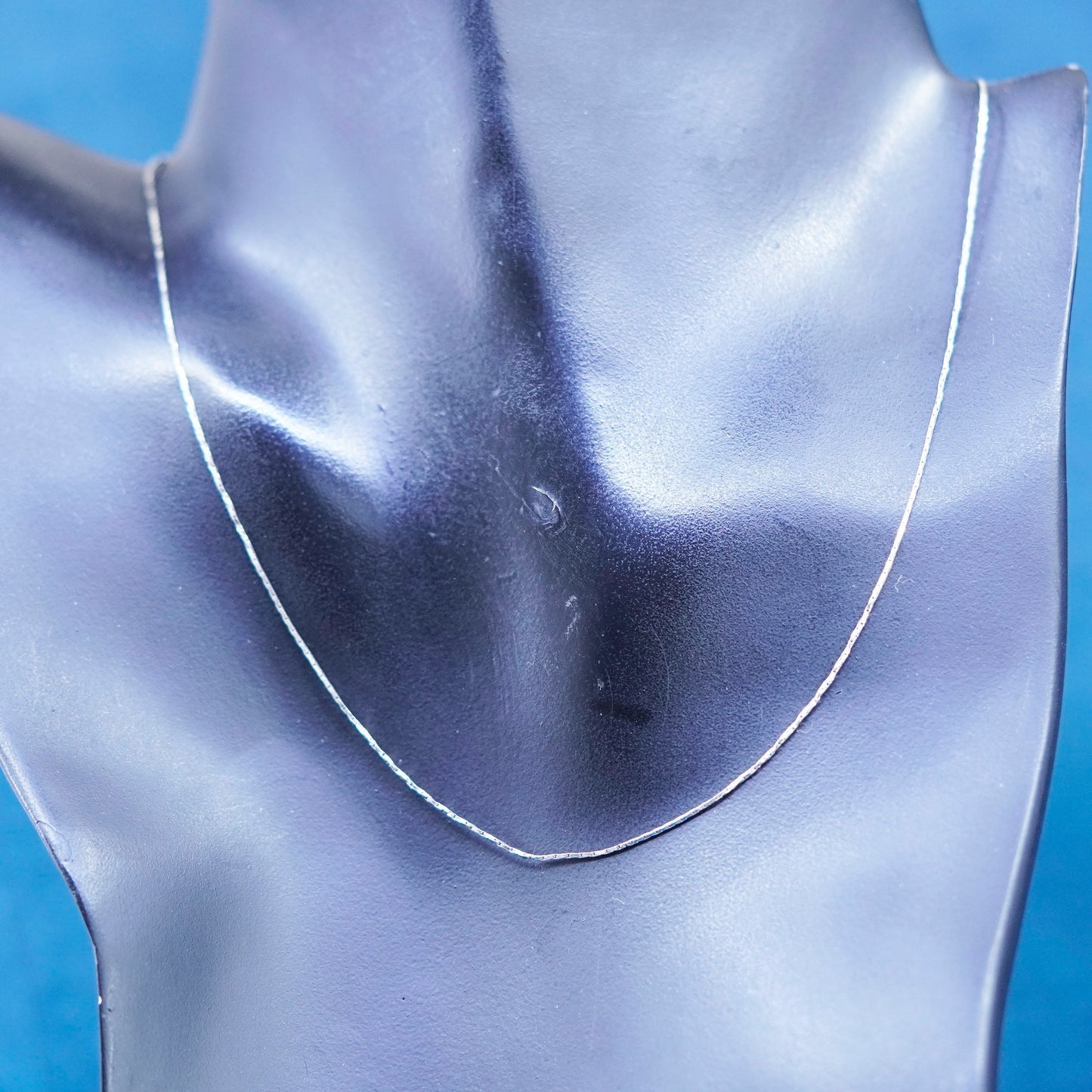 16”, 1mm, vintage Sterling silver handmade necklace, 925 snake chain