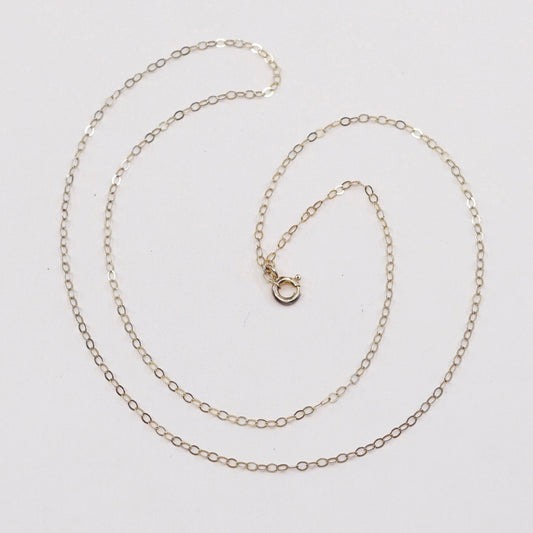 18”, vtg vermeil gold over Sterling silver necklace, 925 flatten circle chain