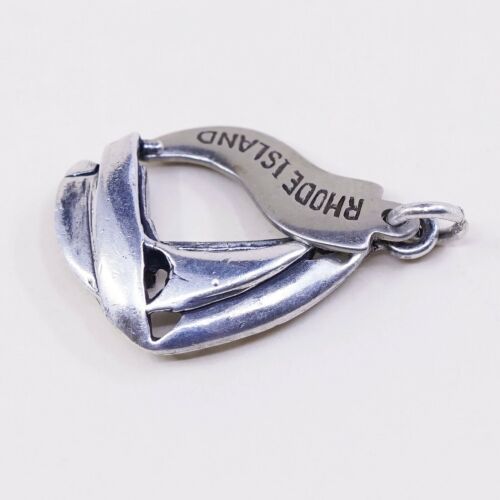 Rhode Island sterling silver handmade pendant, 925 soufeel sailing boat charm