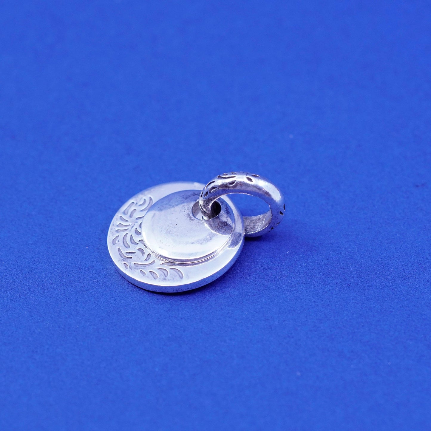 Vintage silpada Sterling silver handmade pendant, 925 textured double tag
