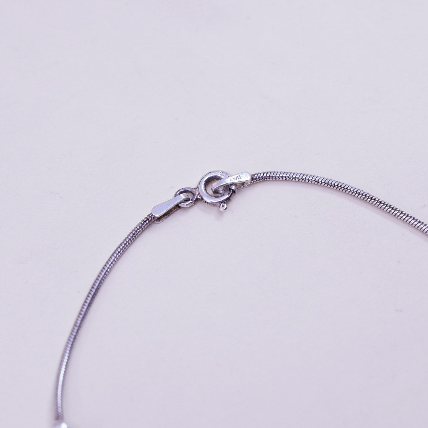 9”, 1mm, Vintage sterling silver bracelet, 925 snake chain anklet with beads