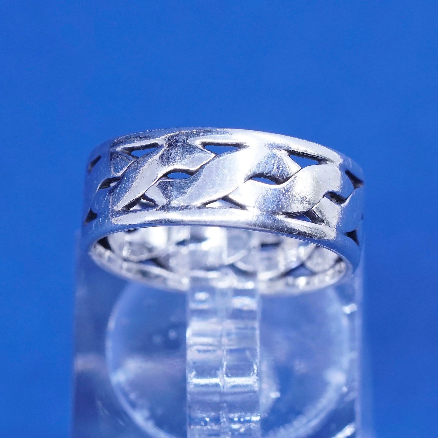 Size 5.5, vintage Sterling silver handmade ring, 925 woven band