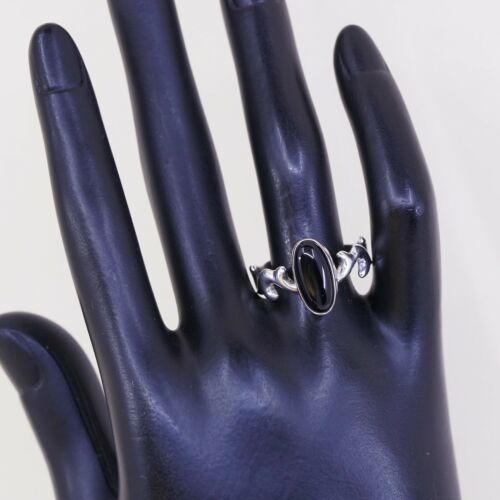 Sz 9.75, Navajo Lowell Draper Sterling 925 Silver Handmade Ring W/ Obsidian