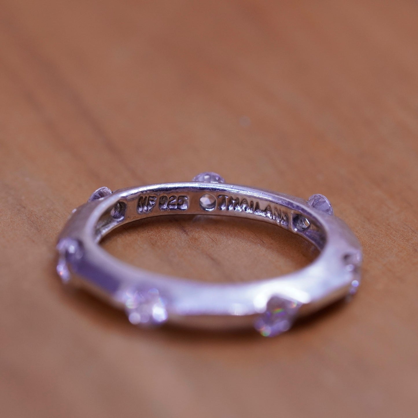 Size 6.5, vintage Sterling silver ring, 925 band with cz