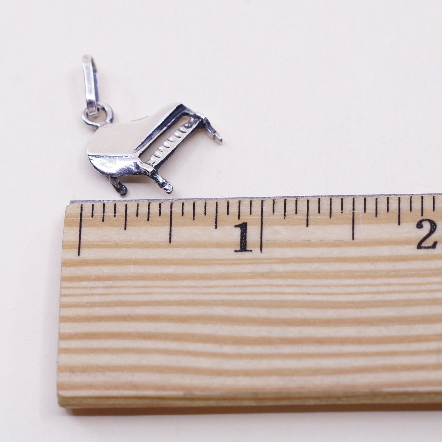 Vintage Sterling silver handmade pendant, 925 piano charm