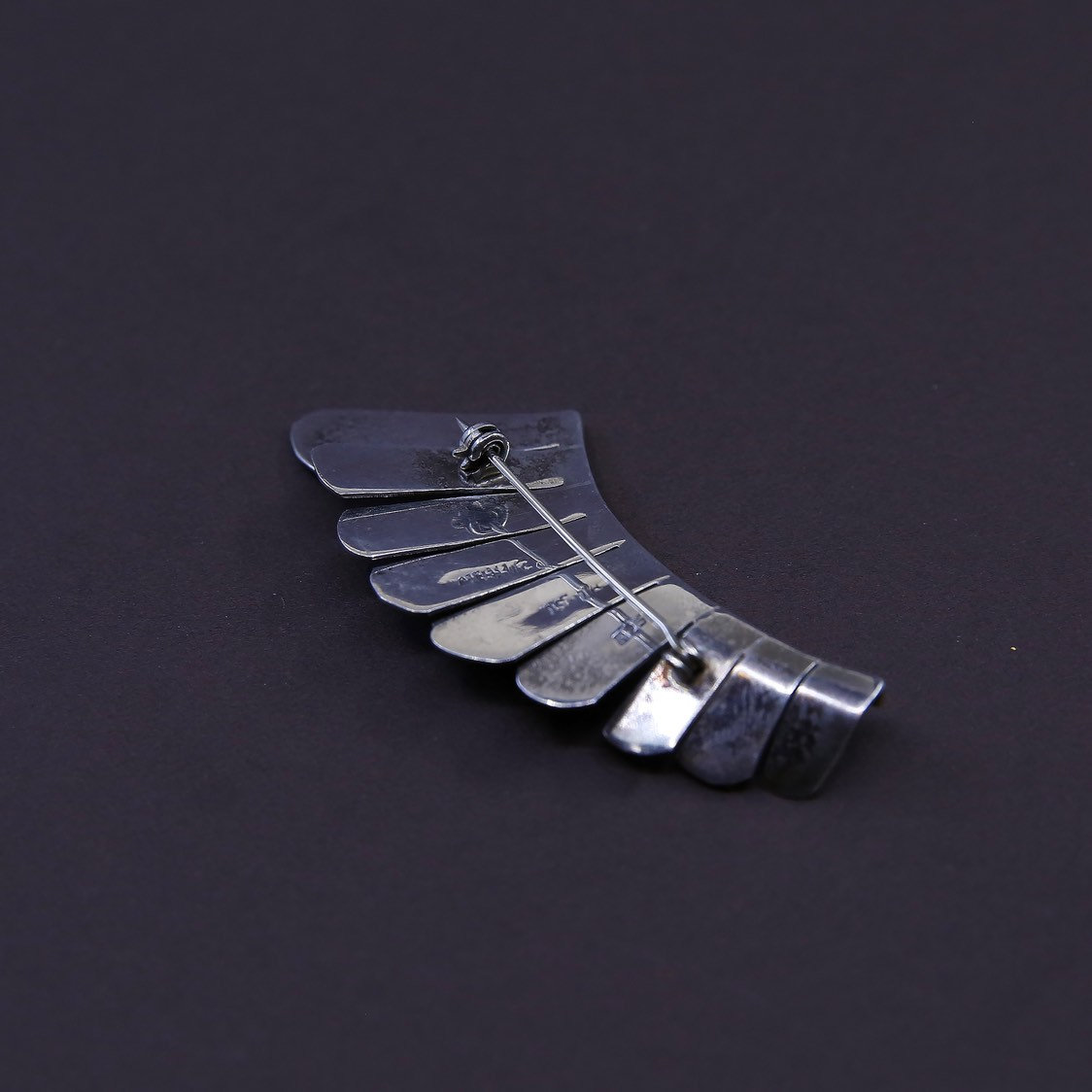 Vintage handmade two tone sterling 925 Indiana wings brooch
