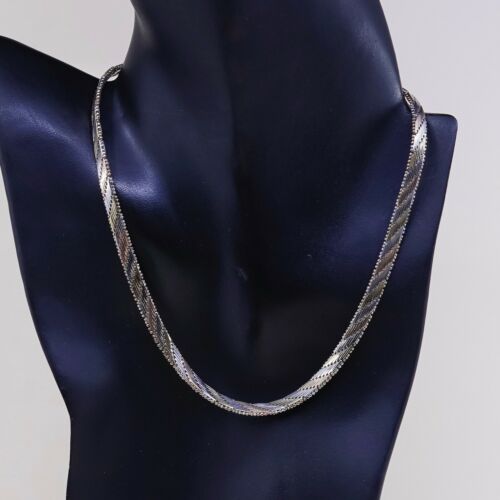 16” 6mm, Vermeil Gold Sterling Silver Riccio chain necklace Stamped 925 Italy
