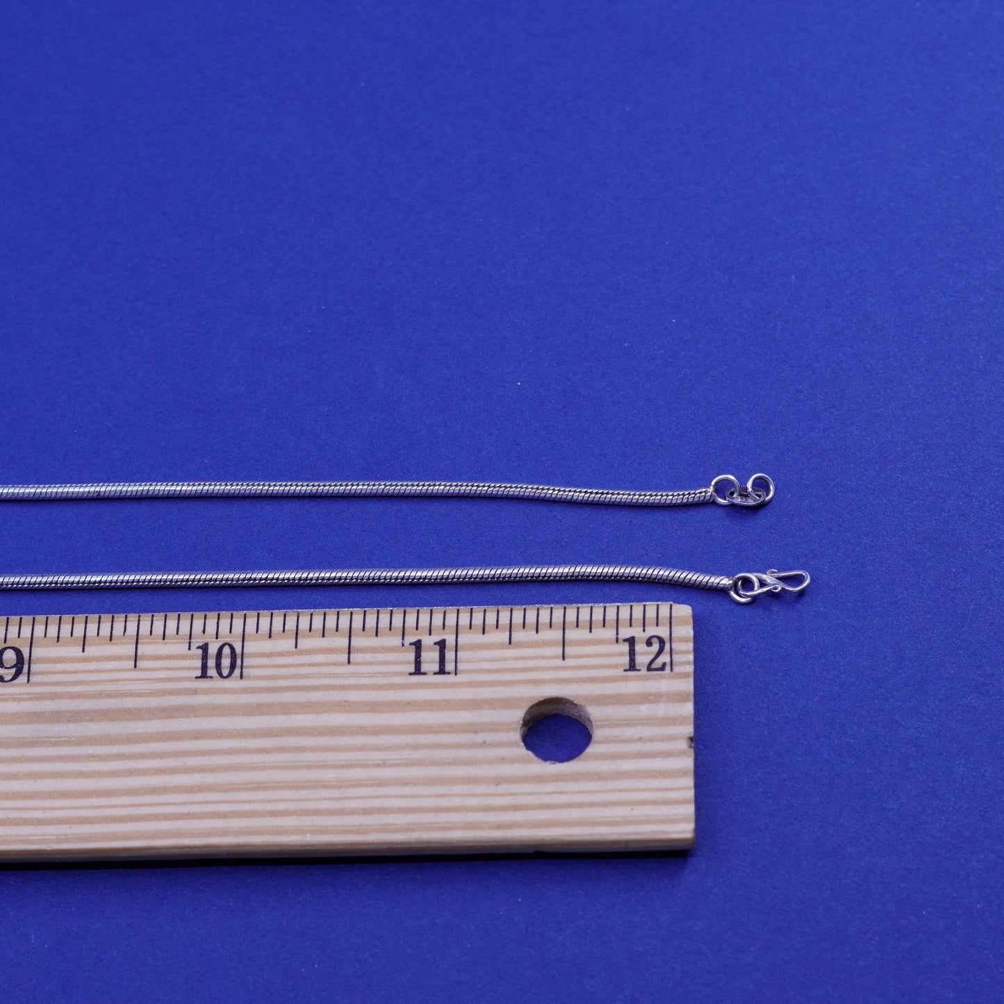 25”, 2mm, vintage Italy Sterling silver handmade necklace, 925 snake chain