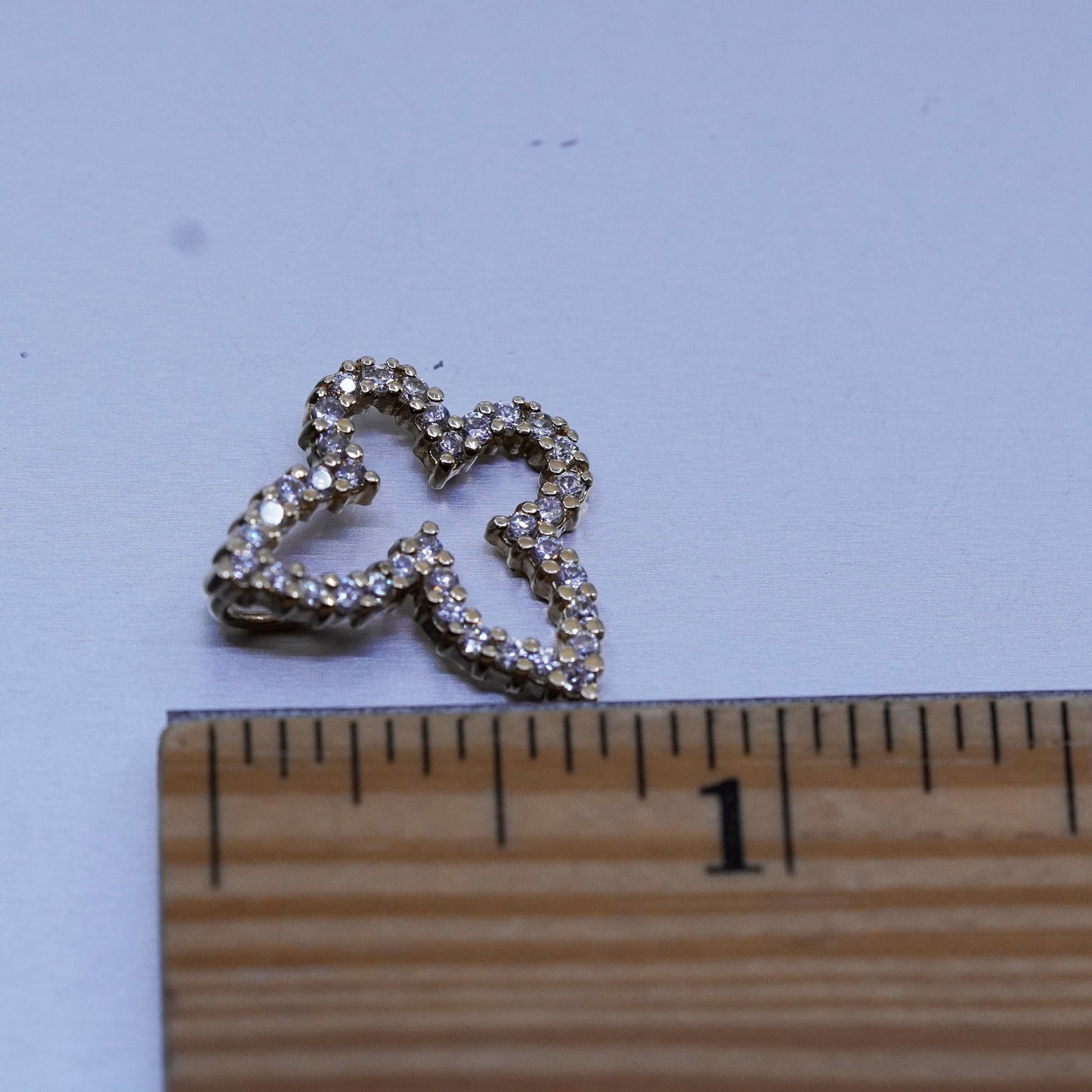 VTG gold over vermeil Sterling silver handmade charm, 925 butterfly pendant cz