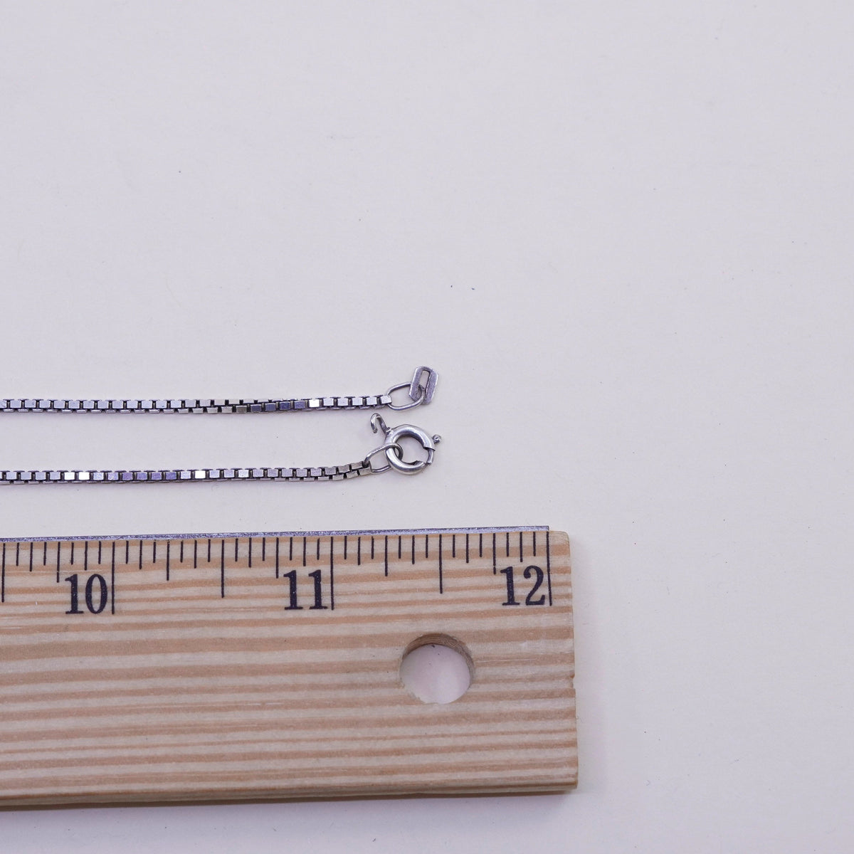 23”, 1.6mm, Vintage Italian sterling 925 silver box chain, necklace