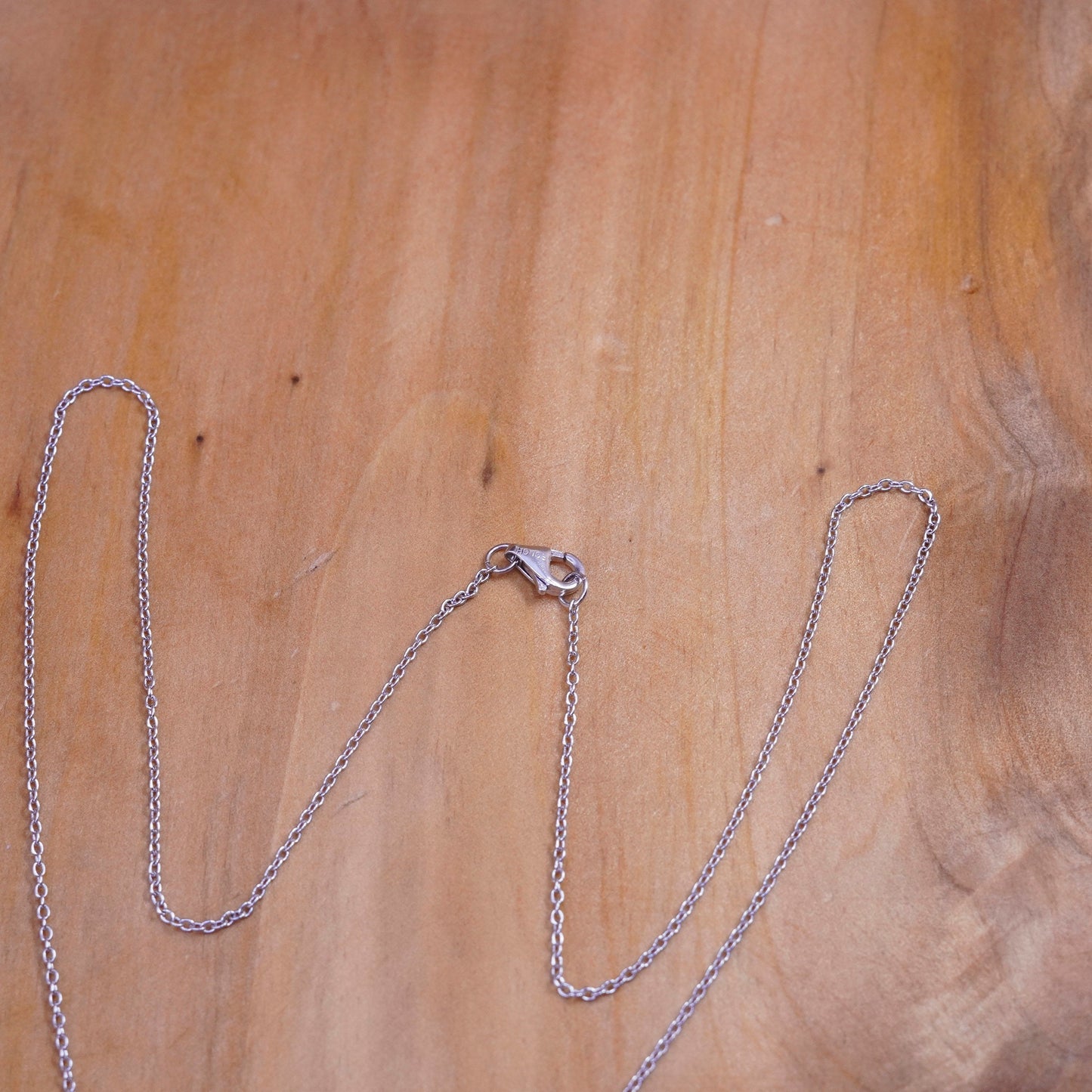 18”, Italy Sterling 925 Silver Circle Chain Necklace W/ double hearts Pendant