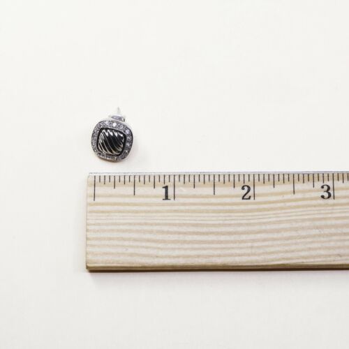 Vtg Fashionable Sterling Silver Handmade Earrings, 925 Studs W/ Cz Around