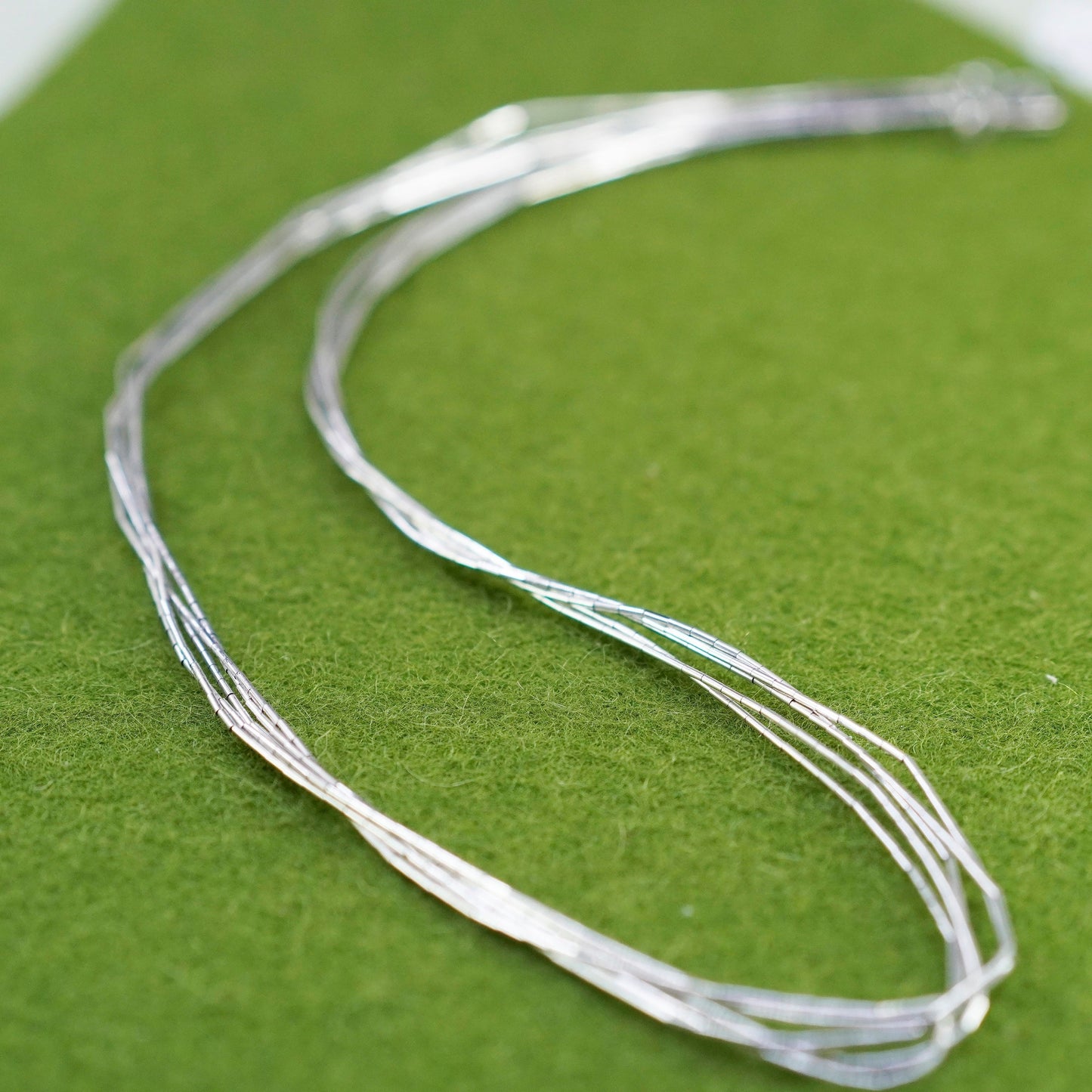 18”, liquid Sterling silver necklace, Native American 925 liquid silver chain
