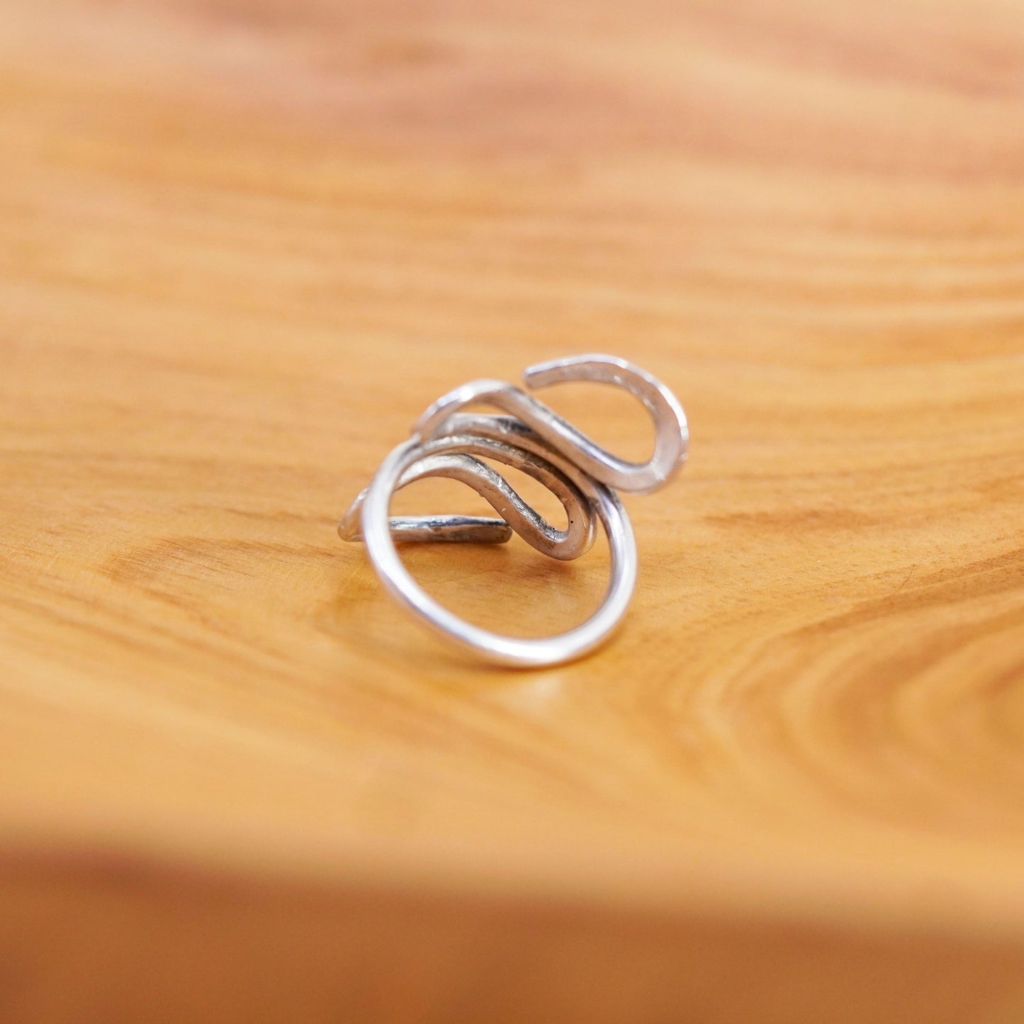 Size 6, vintage Sterling silver handmade ring, southwestern 925 swirl band