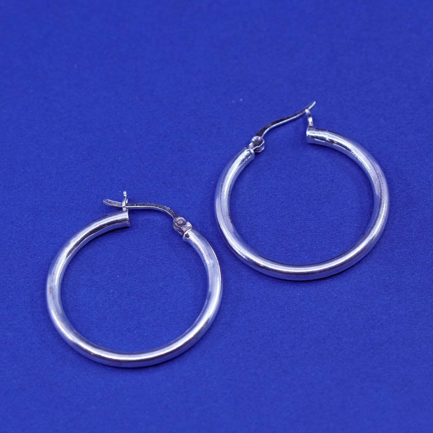 1”, vintage Sterling silver handmade earrings, 925 hoops