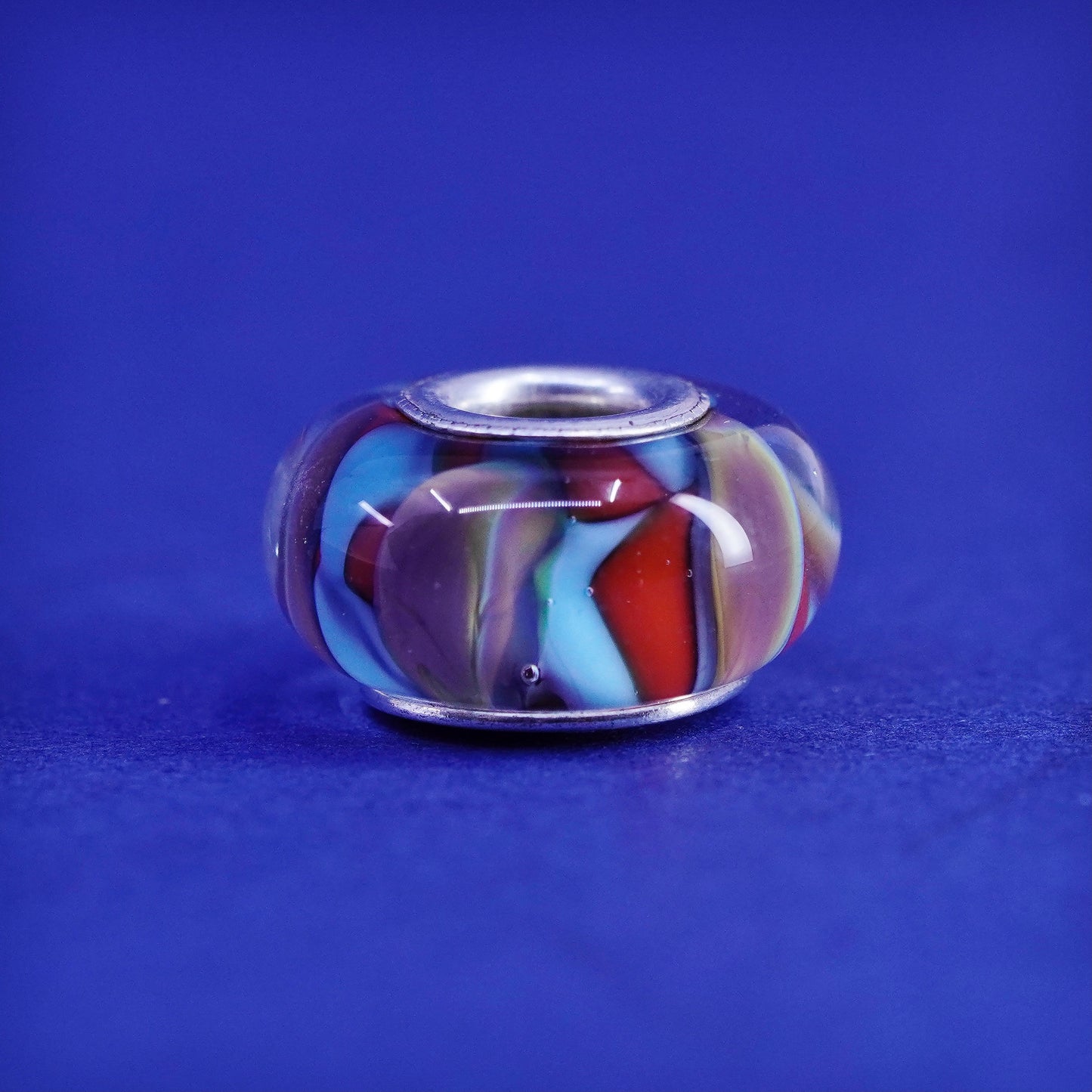 Cham Sterling silver handmade bead pendant, 925 charm with Murano glass