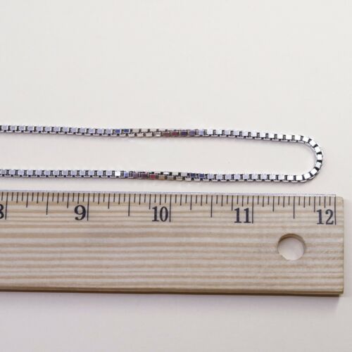 24”, 2mm, Vtg 925 Sterling Silver Box Link chain necklace, Stamped 925 Italy