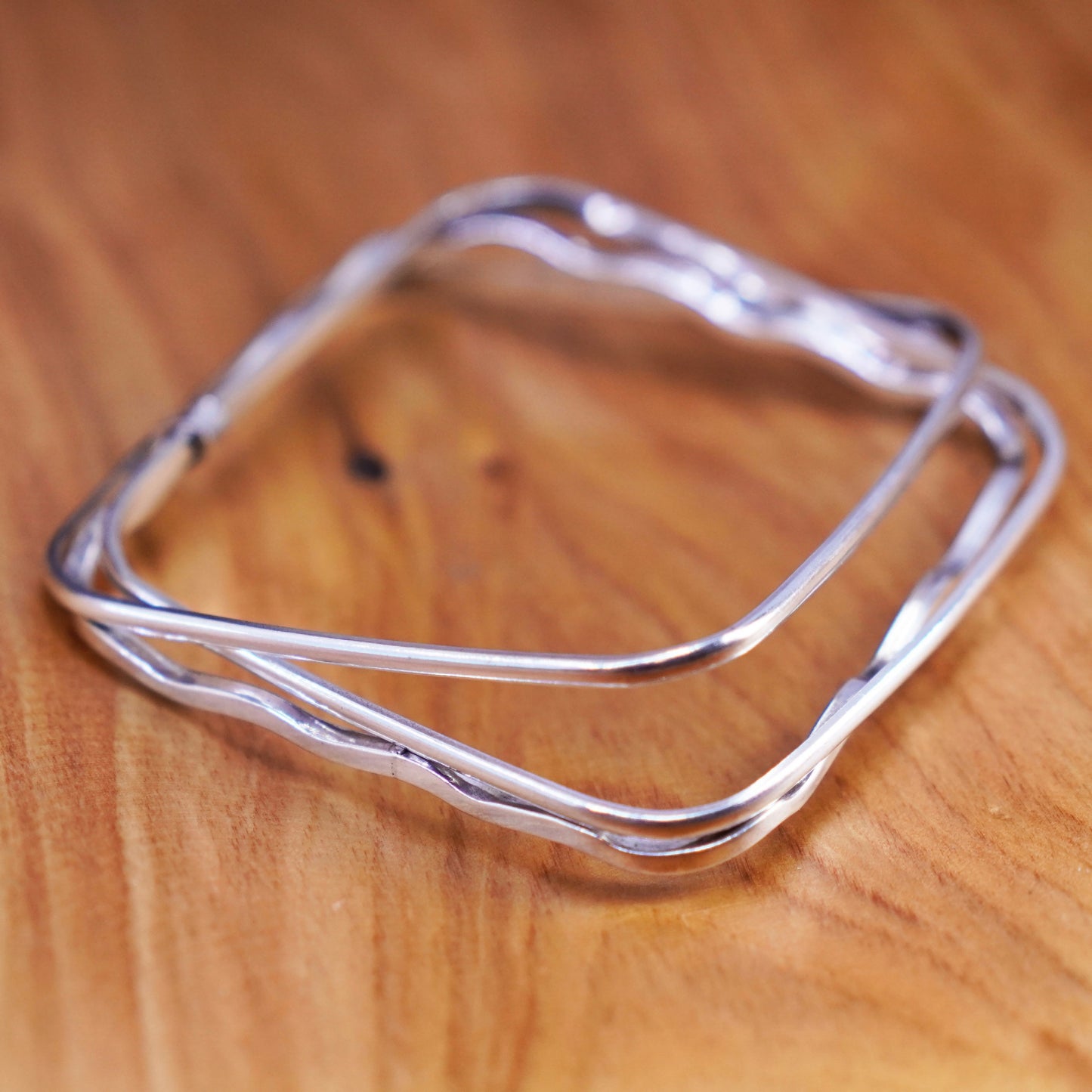 7.75”, Native American Sterling silver bracelet, multi square 925 bangle
