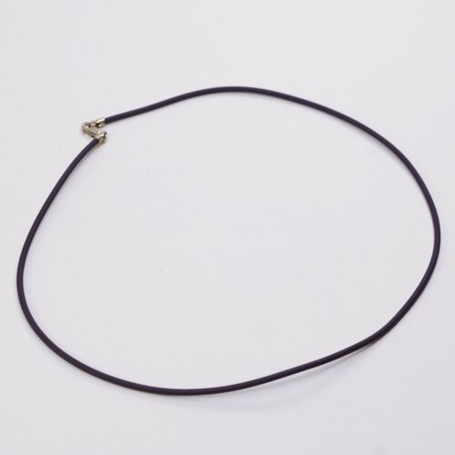 16”, Vtg Gold Over Sterling 925 Silver Clasp W/ Brown Rubber Chain Necklace