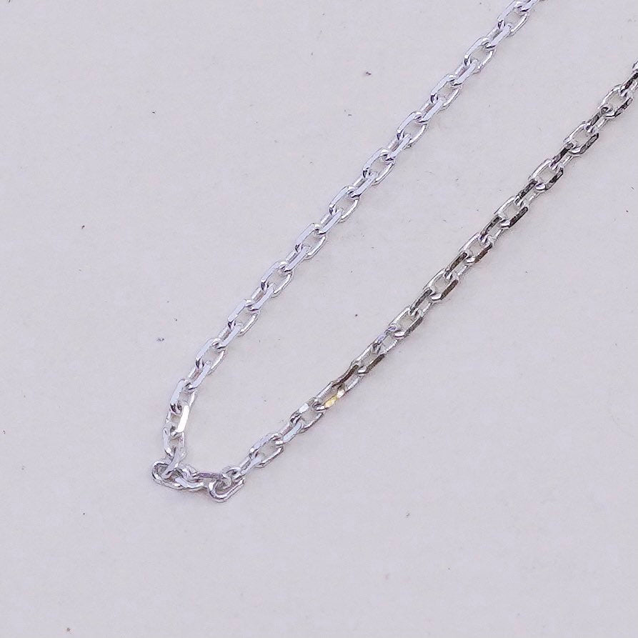 18”, 1mm, Vintage sterling silver circle chain, Italy 925 necklace