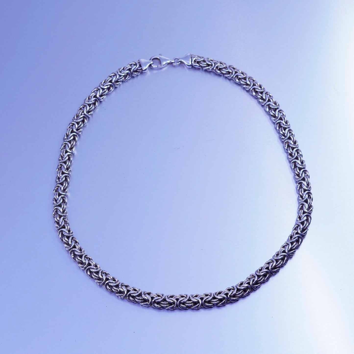 18”, Italy Milor Sterling 925 silver handmade birdcage Byzantine necklace