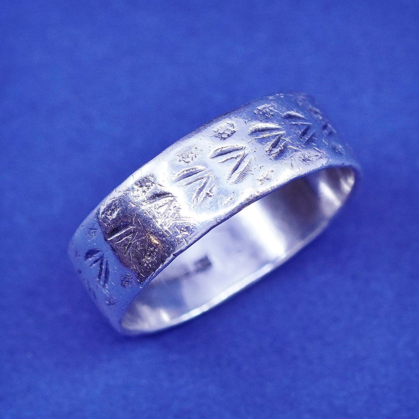Size 6, Native American Sterling silver handmade ring, southwestern 925 band