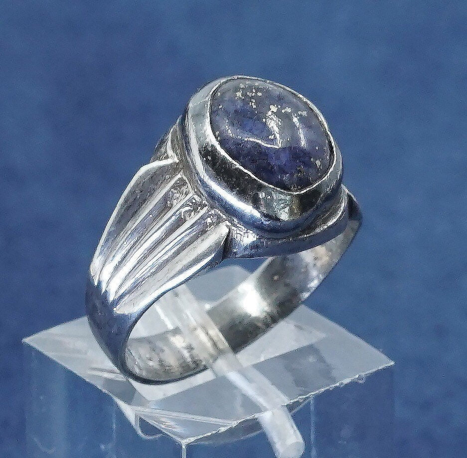 vtg sterling 925 silver handmade ring w/ Lapis lazuli