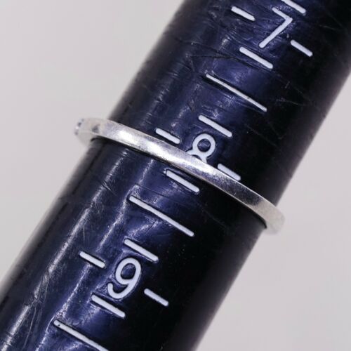 Sz 8, Vtg Sterling Silver Fashion Ring, 925 Silver Engagement Ring W/ Cz