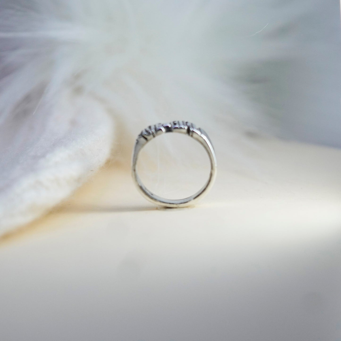 Size 7, vintage sterling silver handmade ring, 925 moe girl band