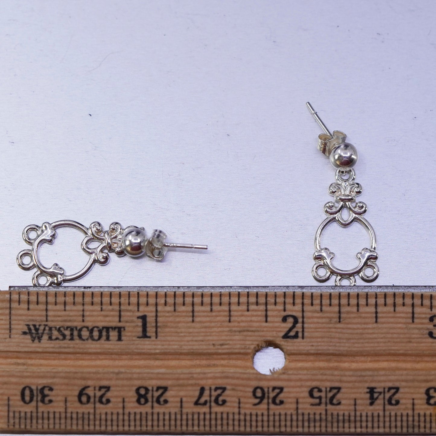 Vintage sterling 925 silver handmade filigree earrings