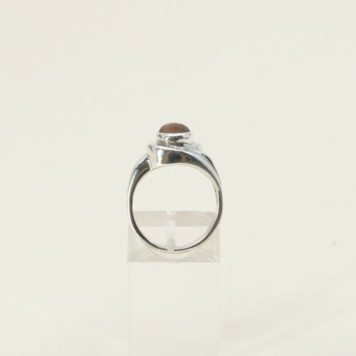 Sz 6, Vintage Handmade Sterling Silver Ring W/ Golden Tiger Eye, Stamped 925