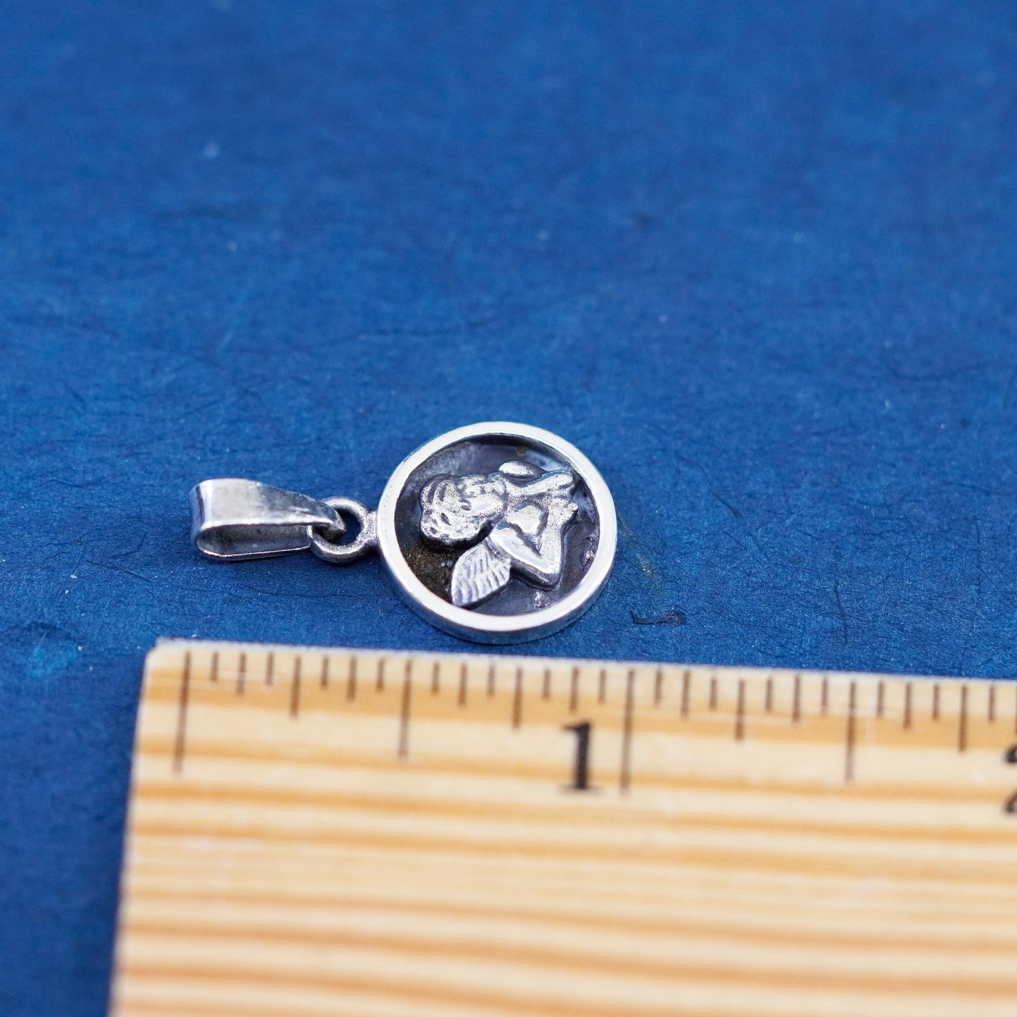 Vintage handmade Angel Sterling 925 silver charm pendant