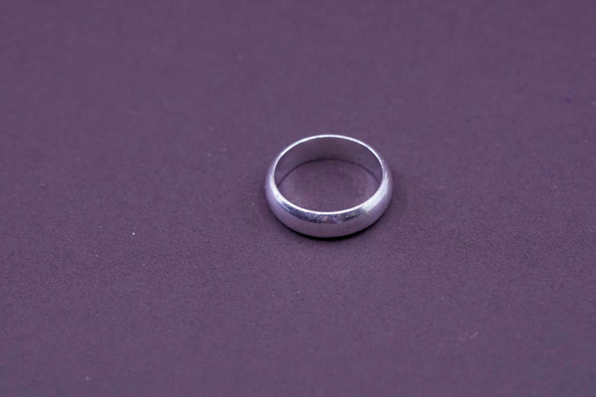 Size 8.5, vintage sterling silver handmade ring, 925 wedding band